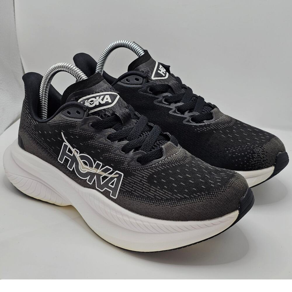 Hoka One One Mach 6 Black White Womens 8B UK 6.5 Running Shoes Sneakers